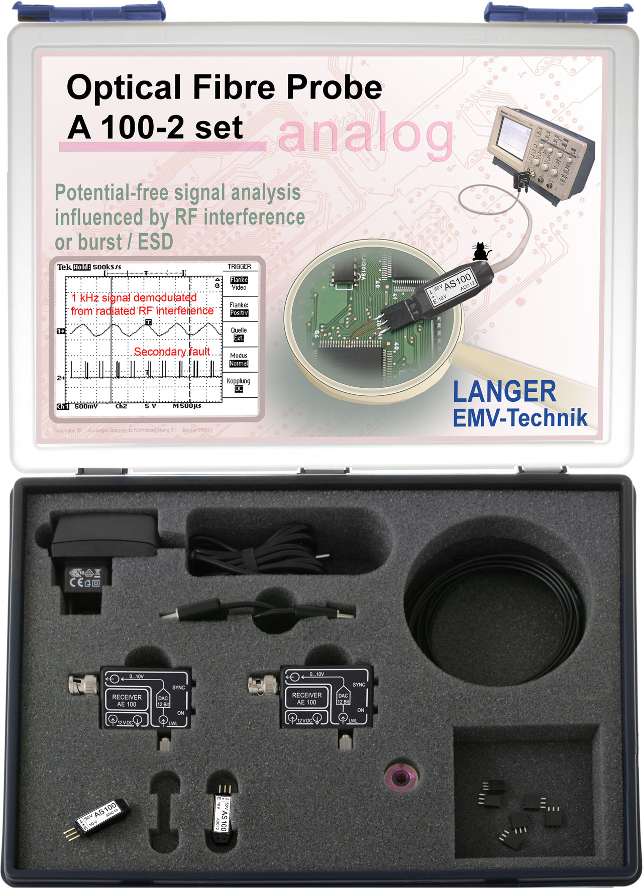 A100-2 set, 双通道光纤探头(25KHz)