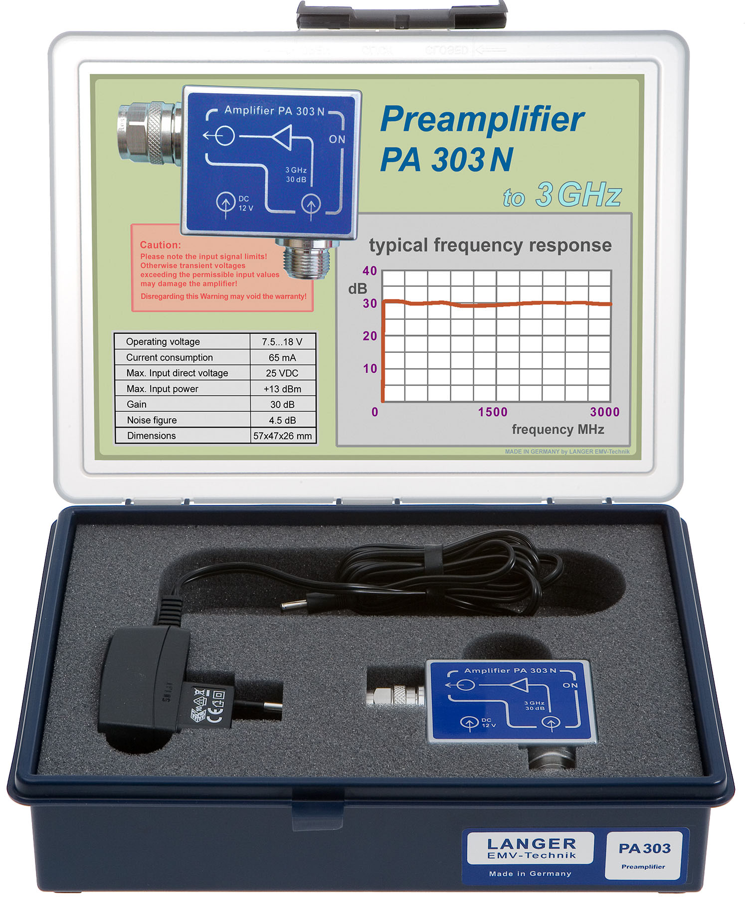 PA 303 N set, 前置放大器(100KHz-3GHz)