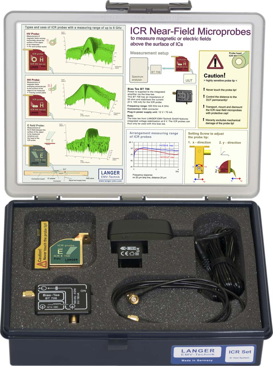 ICR E150 set, Near-Field Microprobe E-field 7 MHz up to 3 GHz