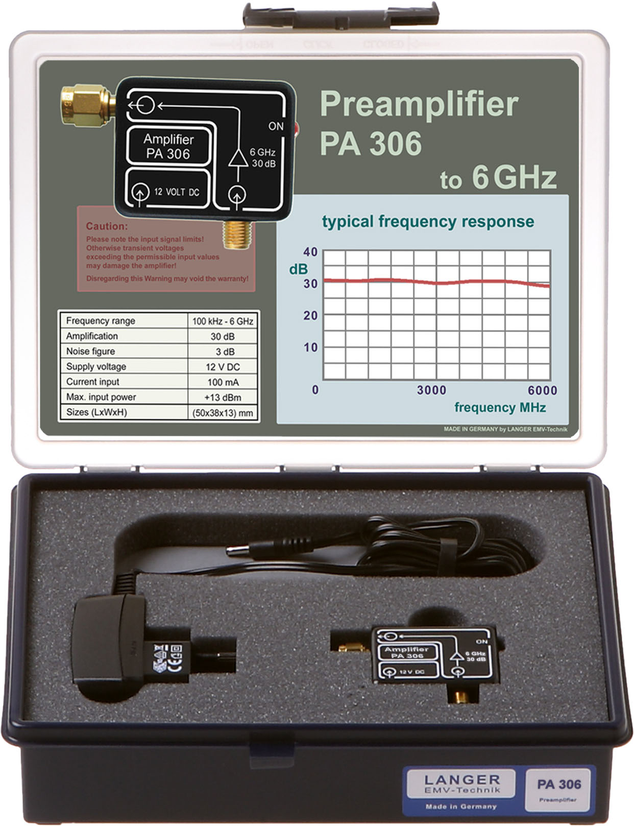 PA 306 SMA set, Preamplifier 100 kHz to 6 GHz