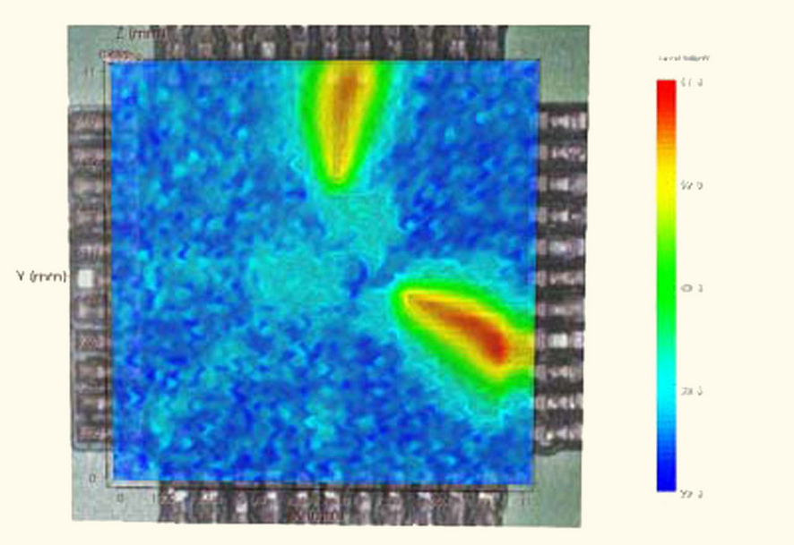 Surface scan of an IC with near-field microprobe
