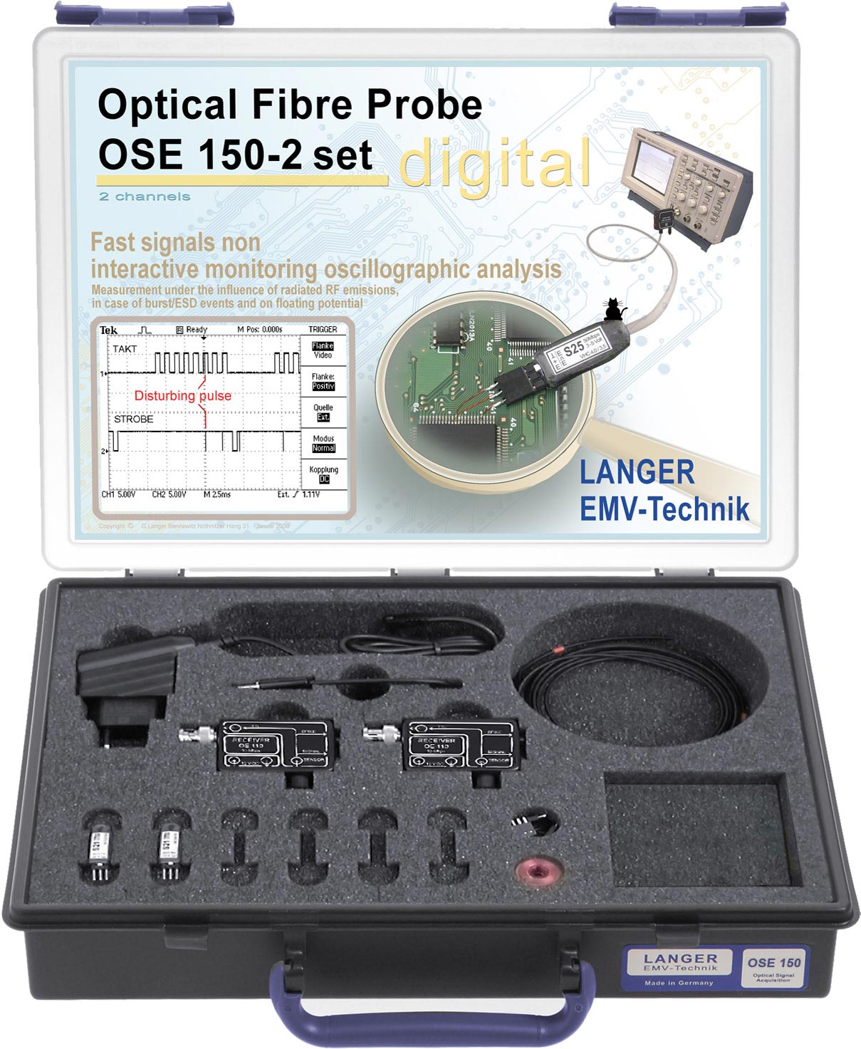 OSE 150-2 set, 双通道光纤探头(50Mbps)