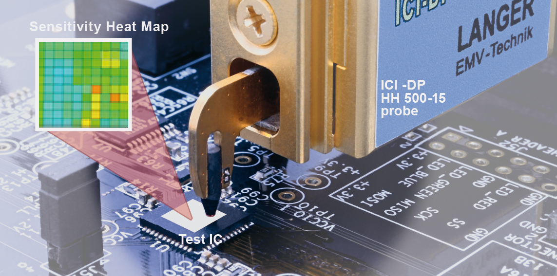 ICI-DP-Sonde über einem Test-IC