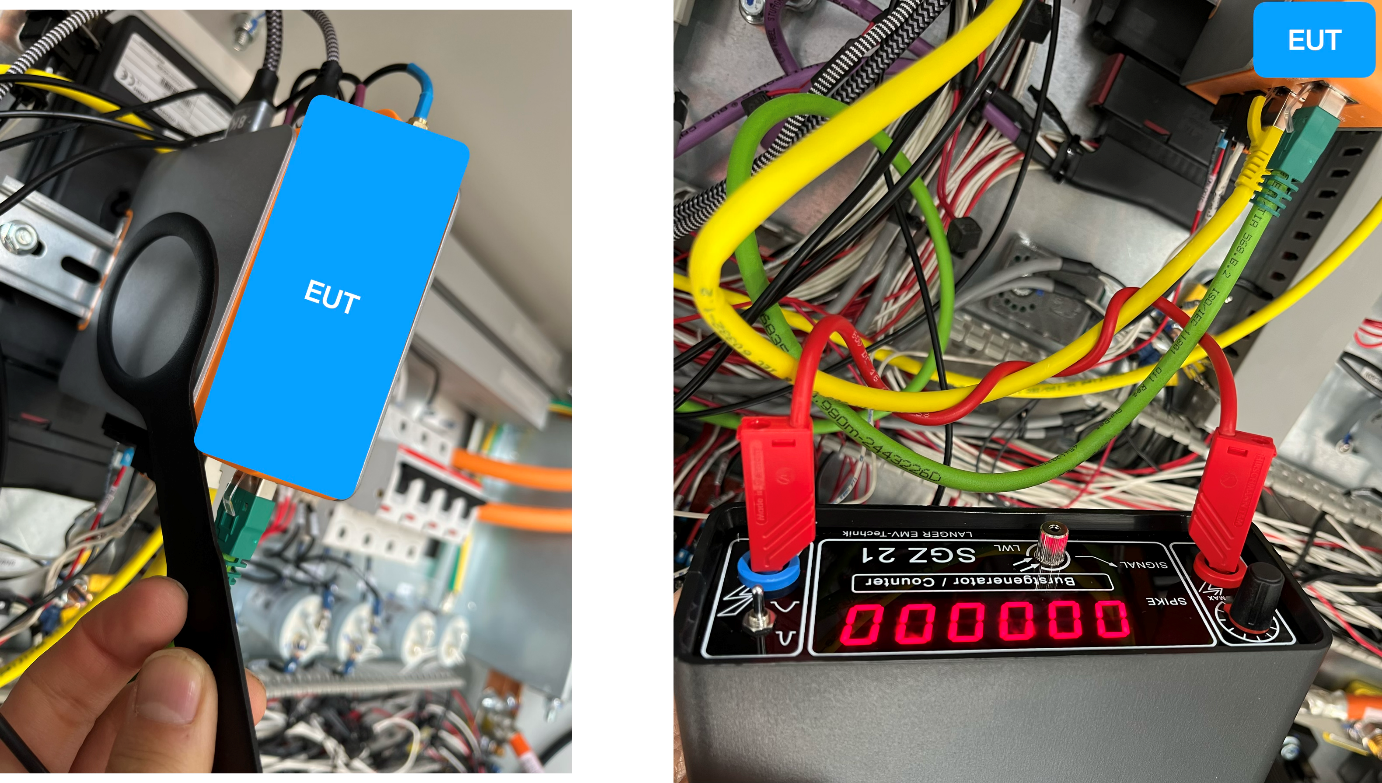 Noise injection into the small computer module and magnetic coupling into an Ethernet cable